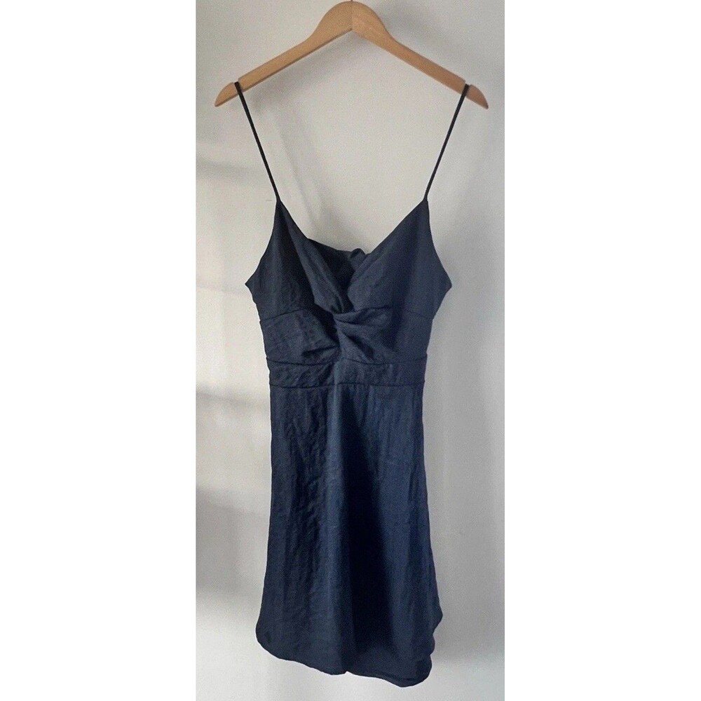 Women’s Size L Delaney Navy Blue Dress Sleeveless Strappy Bow Tie